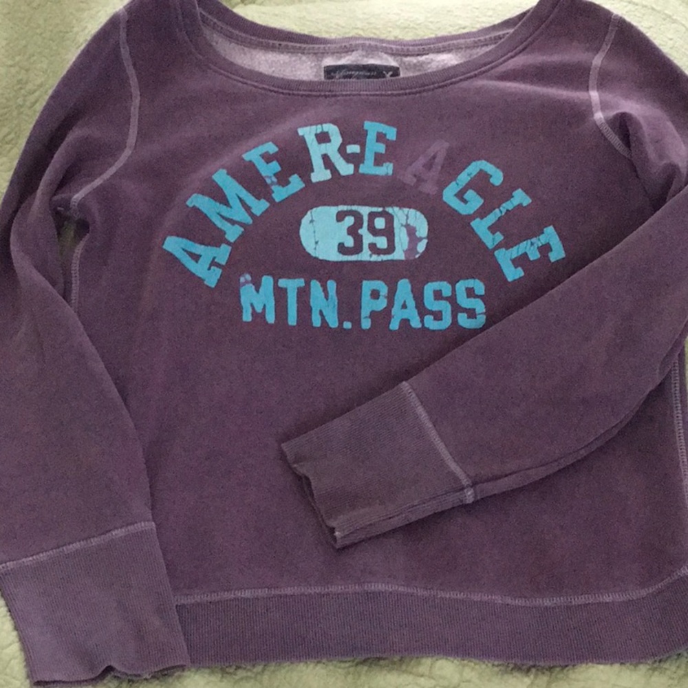 American Eagle Sweatshirt, M, purple & teal